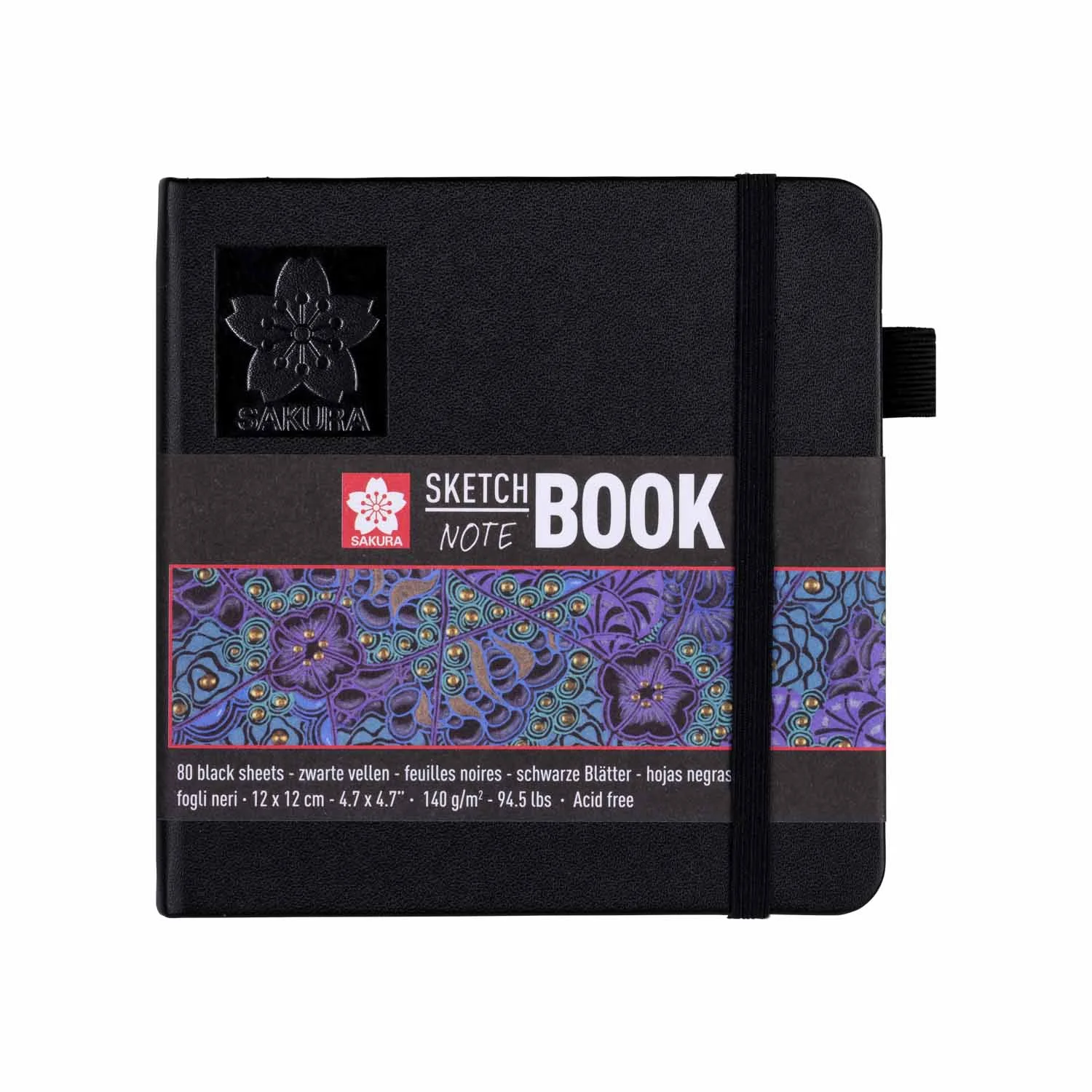 Sketchbook Sakura Hoja Color Negro 12x12cm 140gr 80hj