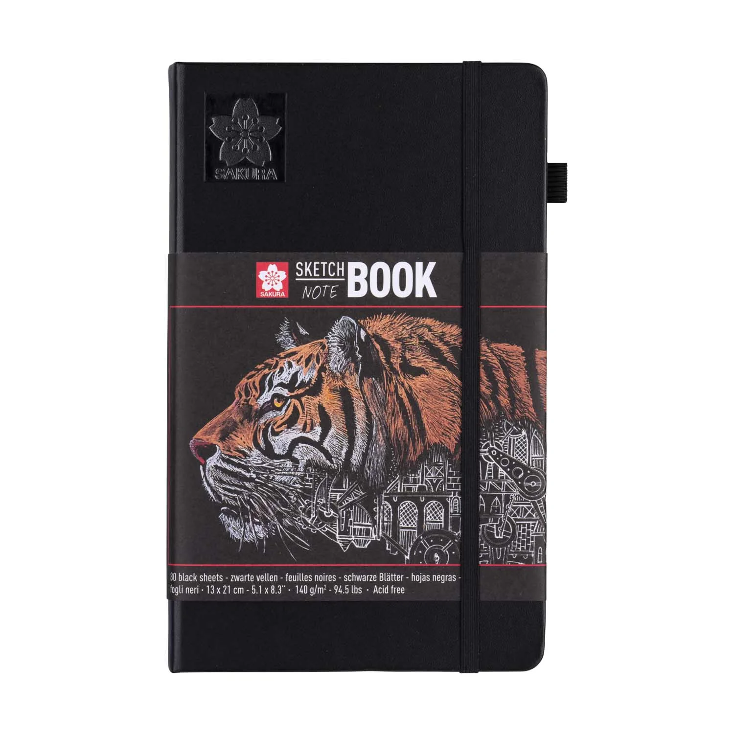 Sketchbook Sakura Hoja Color Negro 21x13cm 140gr 80hj