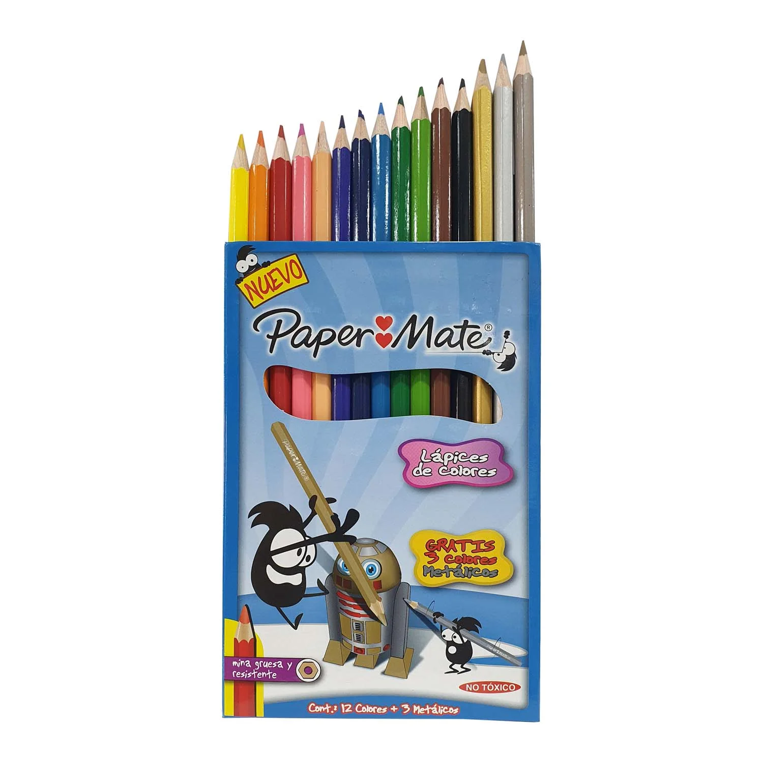 [1899462] Set de 12 lápices de colores + 3 Grafitos HB