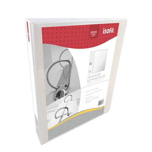 [28992-2] Archivador de presentación vinilo Blanco 2 anillos (Carta)