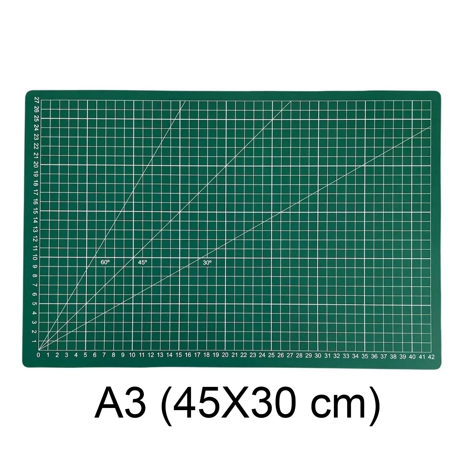 [BACO04530003VER] Base de Corte 45x30cm (A3) Cuadriculada y con Ángulos (Verde)