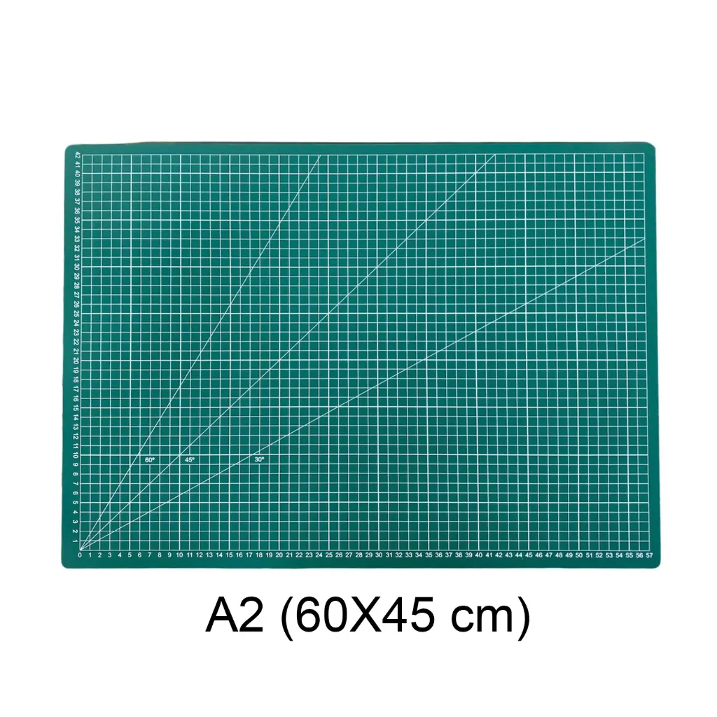[BACO06045003VER] Base de Corte 60x45cm (A2) Cuadriculada y con Ángulos (Verde)