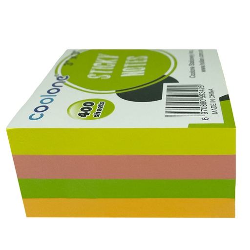 Taco de Notas adhesivas 4 colores Neón Post It 75X75mm 400hj
