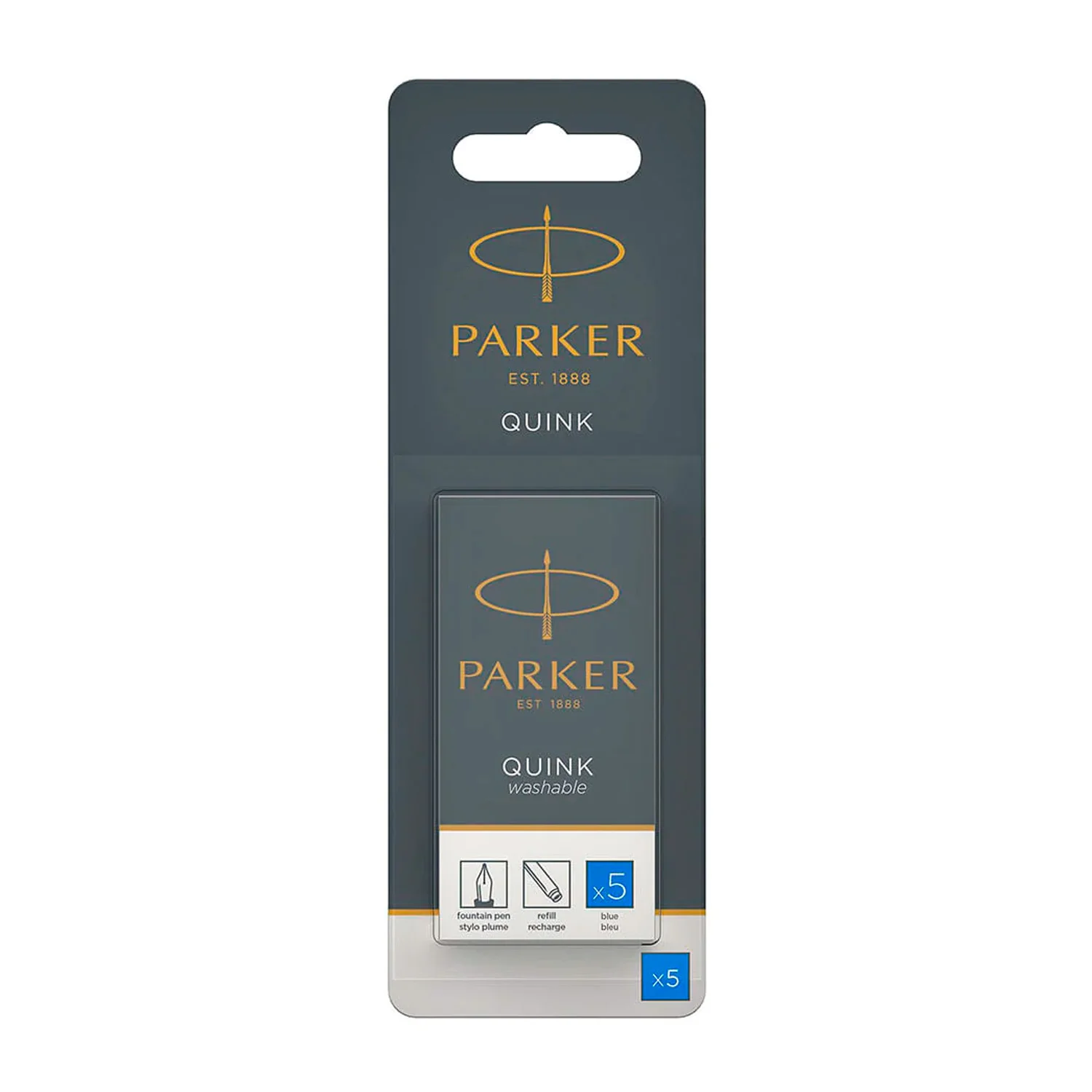 [1950208] Cartucho largo de tinta para pluma Parker (5ud) (Azul)