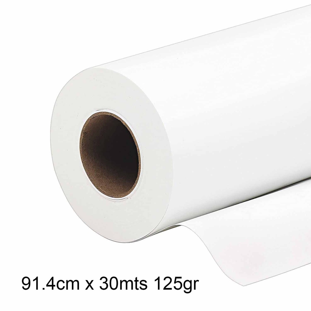 Rollo Papel Plotter Alta Resolución 91.4cm x 30mts 125gr