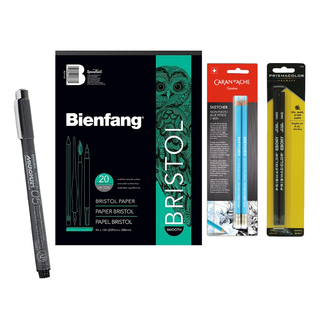 Kit Boceto en Color + Papel Bristol Ultra Liso