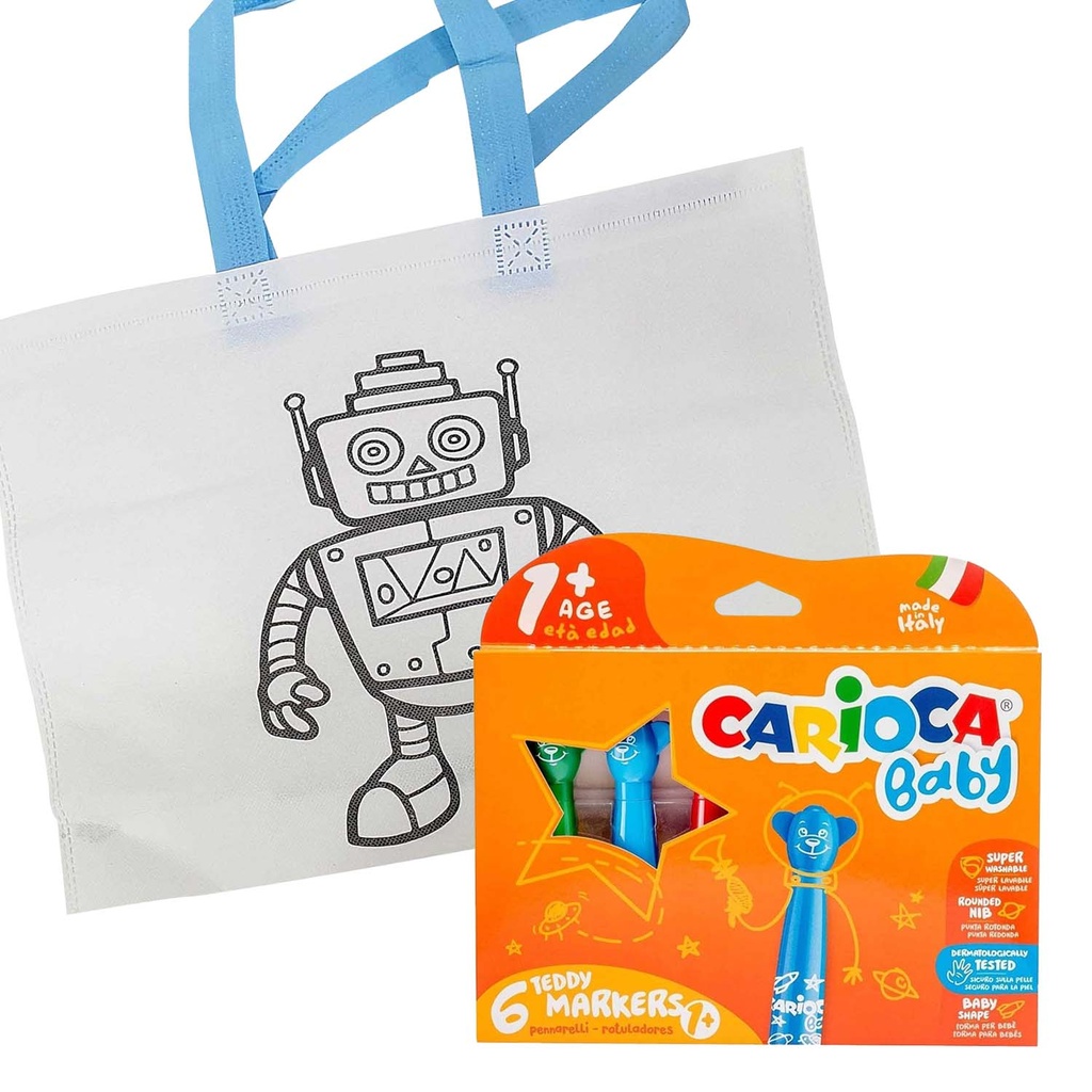 Plumones Carioca Teddy + Bolsa para pintar