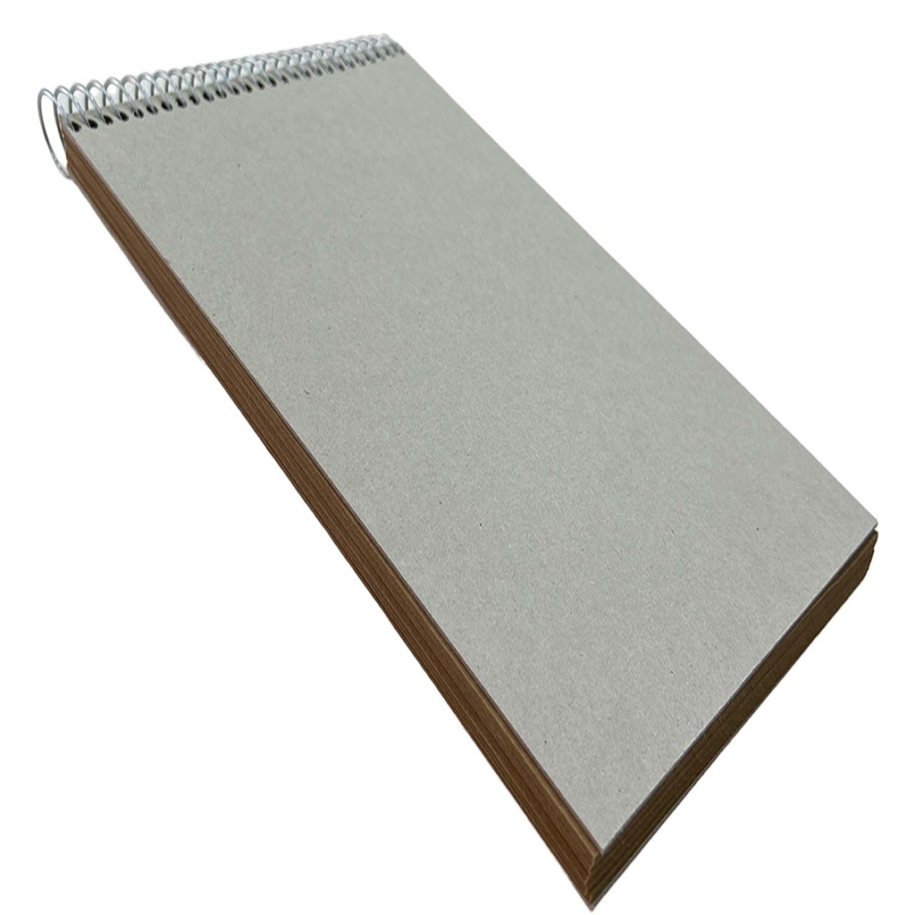 Croquera Papel Kraft Tapa Gris Block 21.6x33cm (Oficio) 100hj