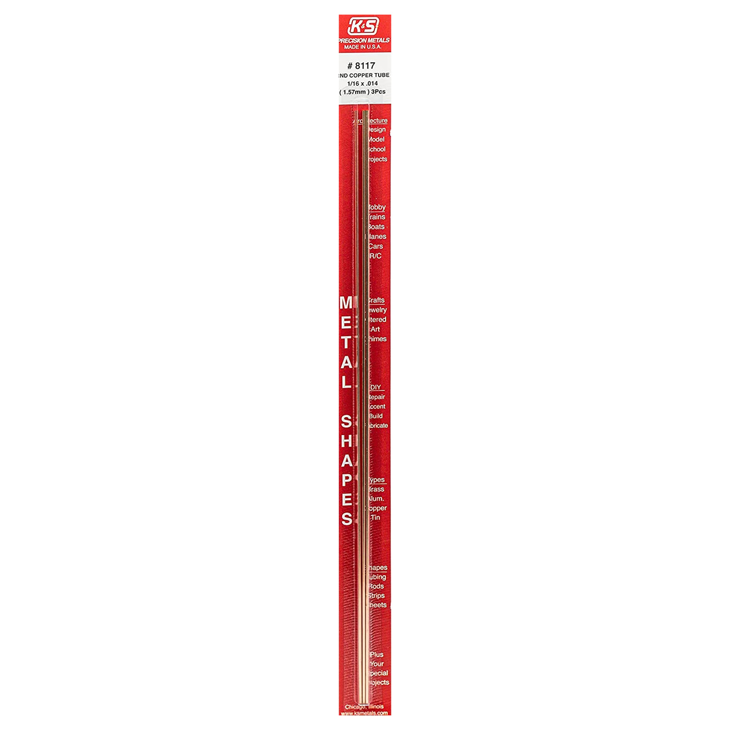 Perfil Metálico K&S 30cm de Cobre Redondos (3 pzas)