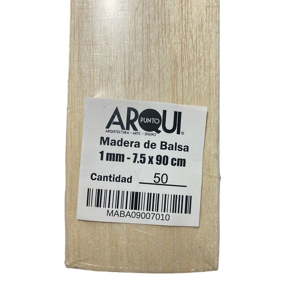 Madera de Balsa Formato 7.5x90cm Grosor 1mm (50ud)