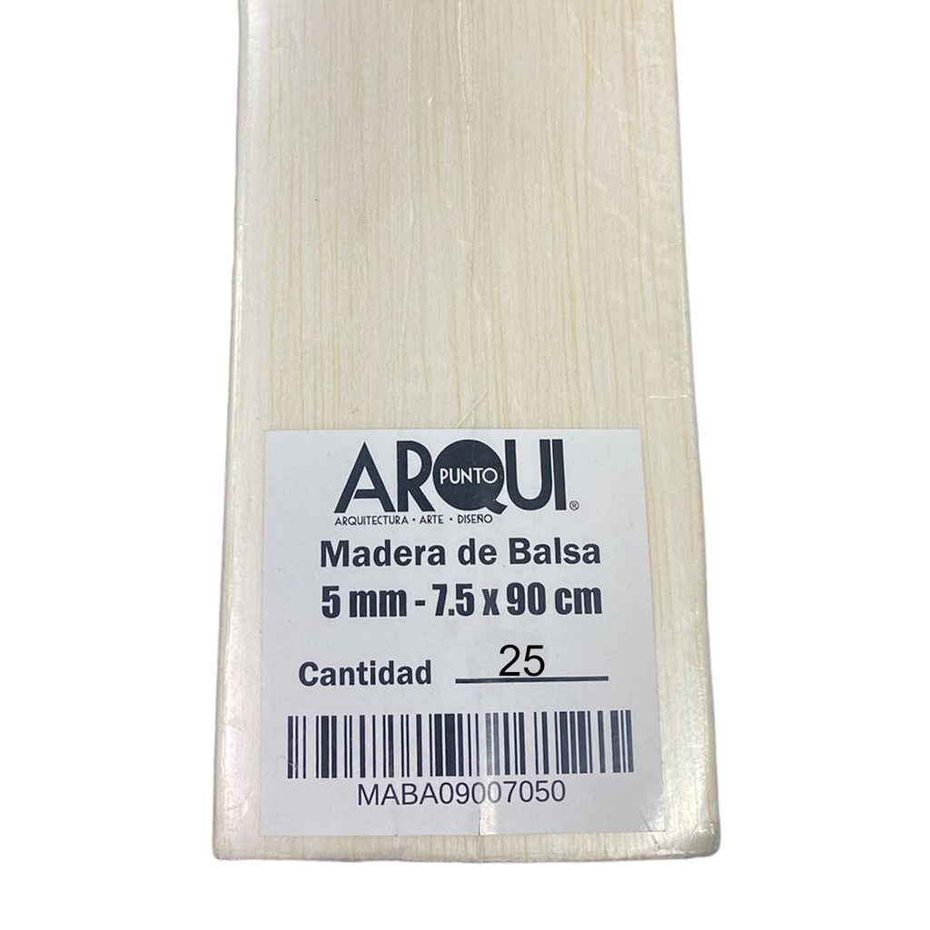 Madera de Balsa Formato 7.5x90cm Grosor 5mm (25ud)