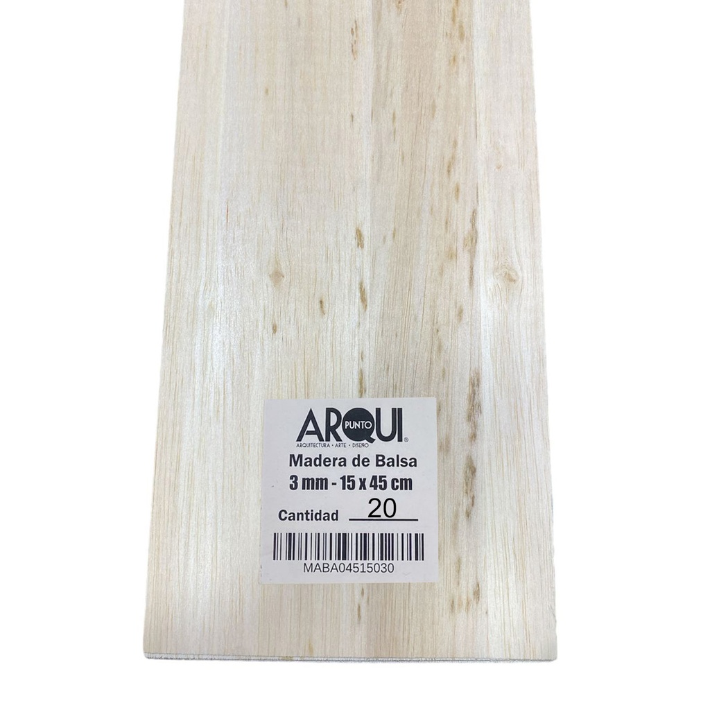 Madera de Balsa Formato 15x45cm Grosor 3mm (20ud)