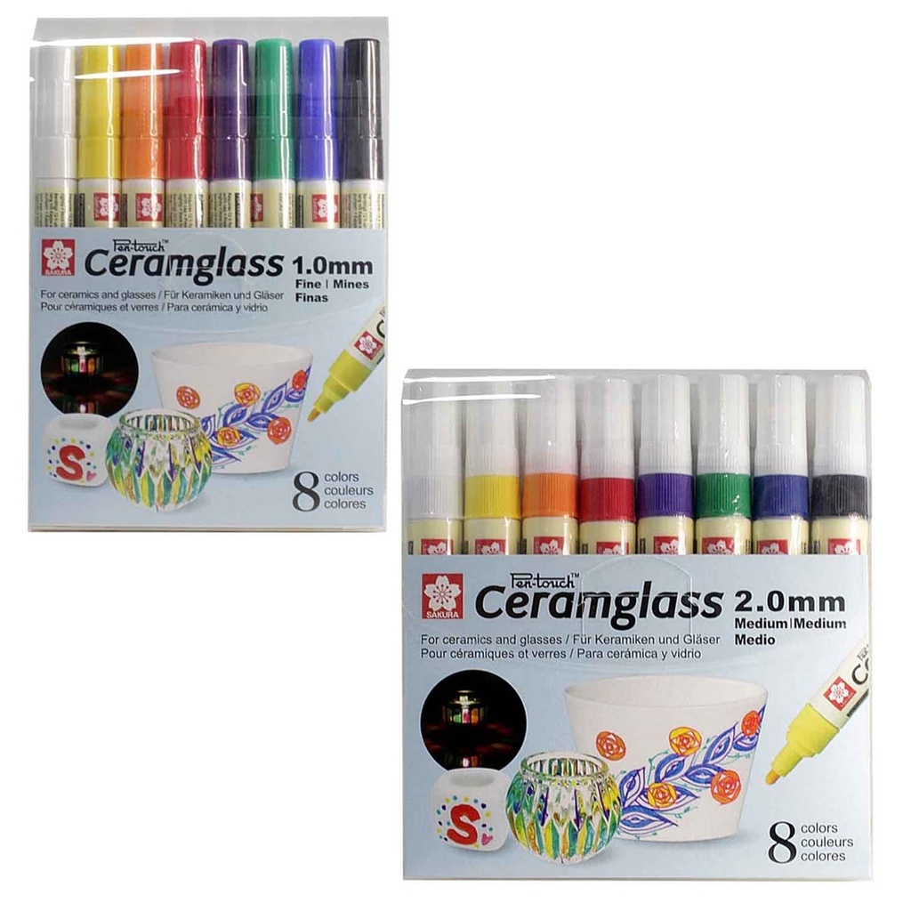 Marcador Para Cerámica y Vidrio Ceramglass Sakura 8 Colores