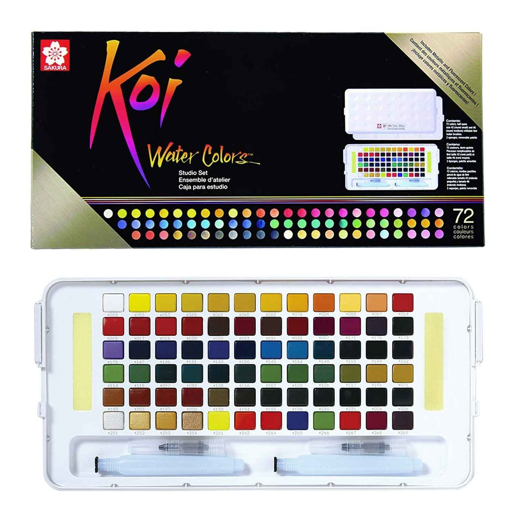 Sakura Koi Acuarela + Waterbrush 72 Colores