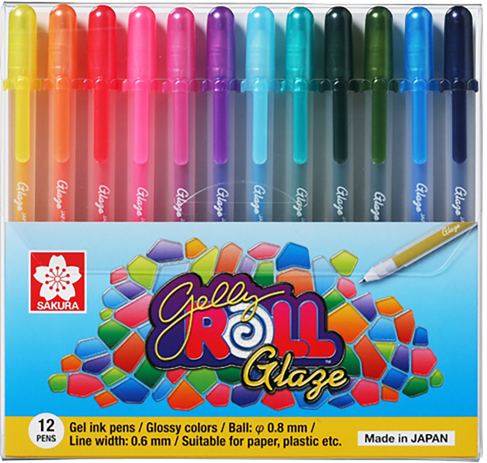 Lápiz Gel Gelly Roll Sakura Glaze 12 Colores