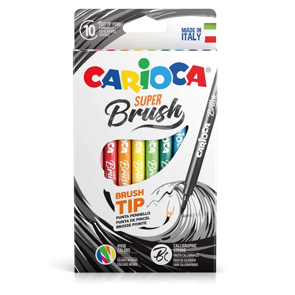 Plumones Carioca Super Brush (10 Colores)