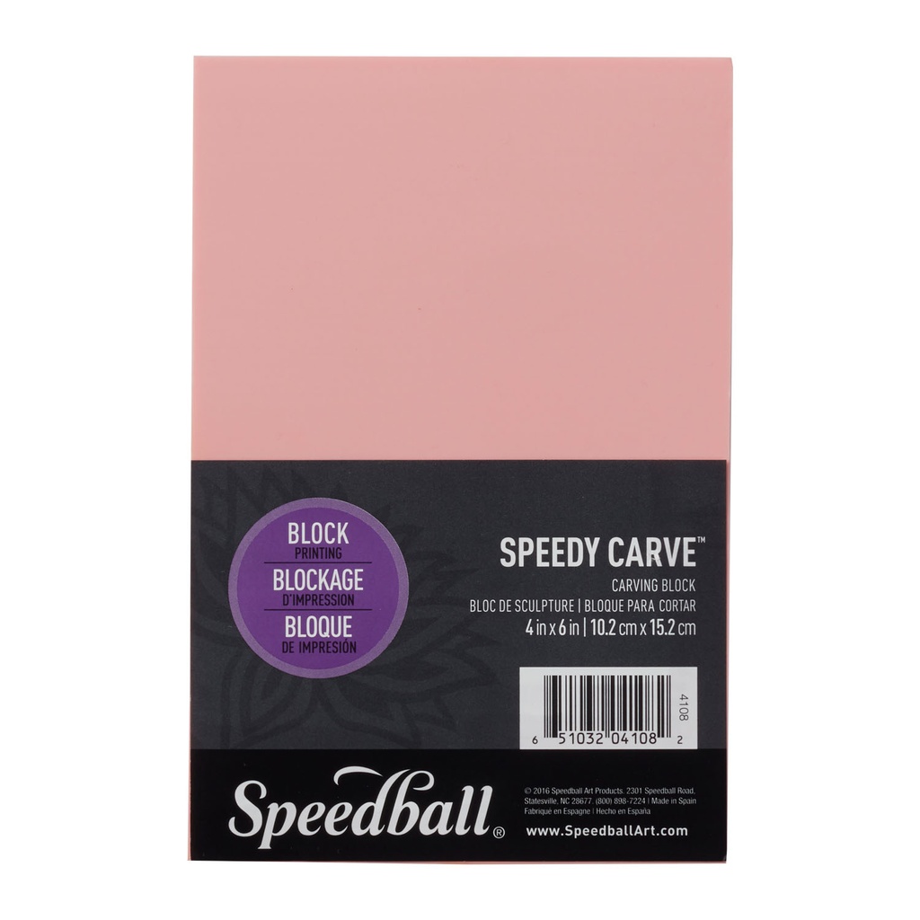 Goma para Grabado Speedball Speedy-Carve Rosada (15x30cm)