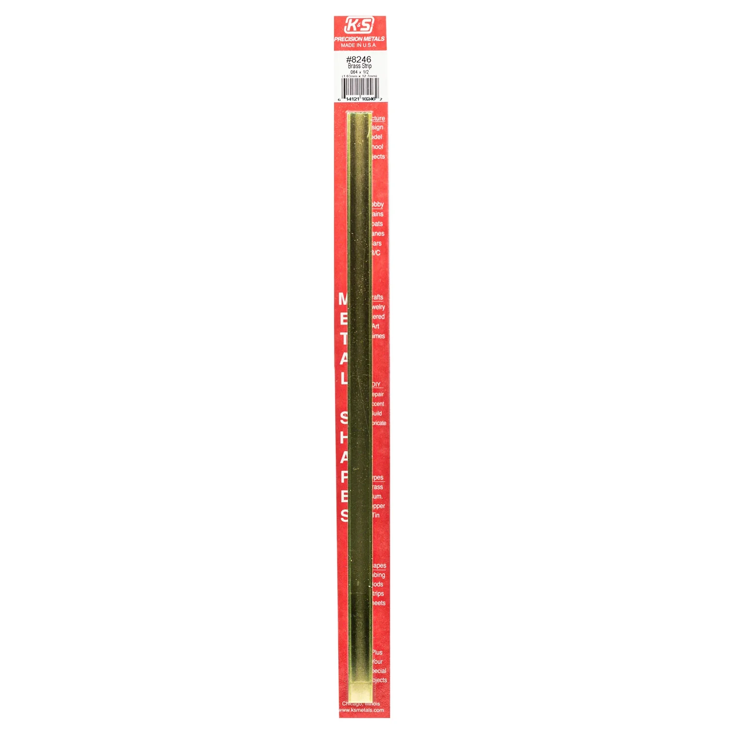 [#8246] Lámina Metálica K&S 30cm de Bronce (1.63x12.7mm)