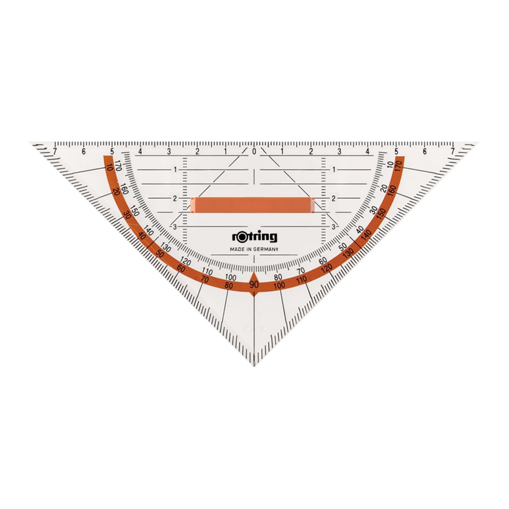 Escuadra Geométrica Rotring 45°Con Toma de Centro 16cm