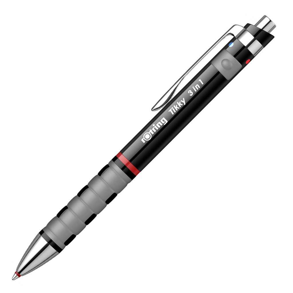 Bolígrafo Rotring Tikky 3 en 1 Negro (0.7mm /azul y rojo)