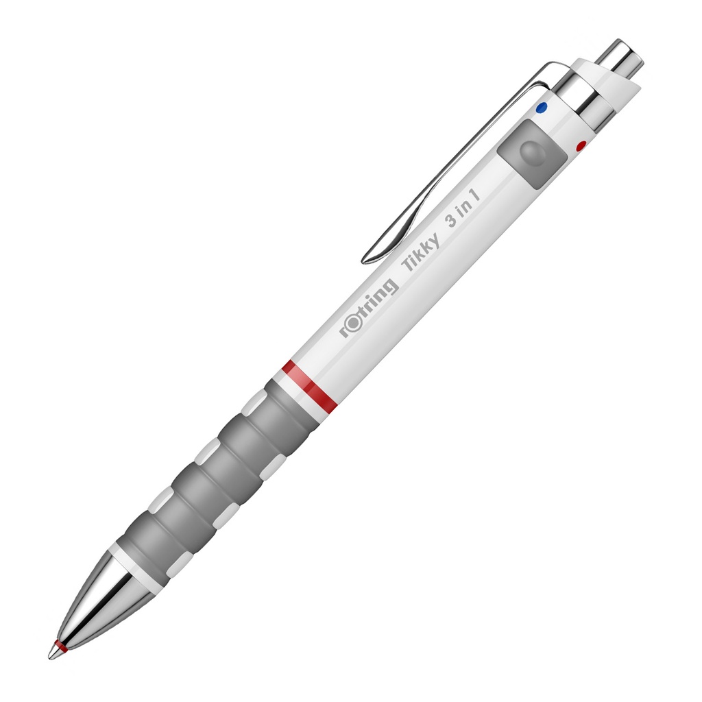 Bolígrafo Rotring Tikky 3 en 1 Blanco (0.7mm /azul y rojo)