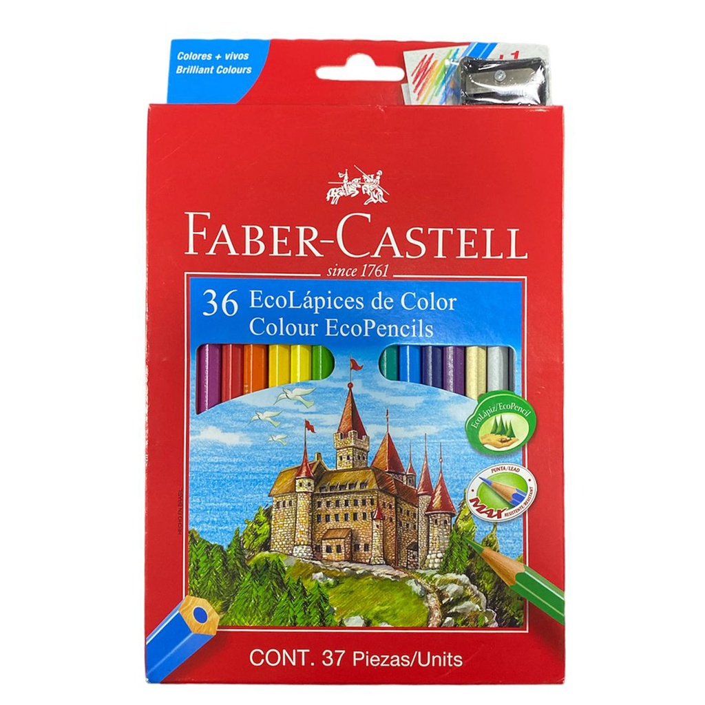 Lápices Faber-Castell Ecolápices 36 Colores + Sacapuntas