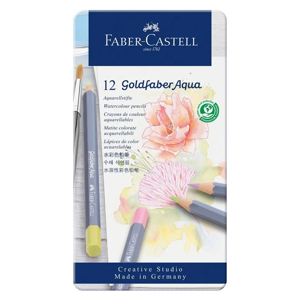 Lápices Acuarelables Faber-Castell Goldfaber Aqua 12 Pastel