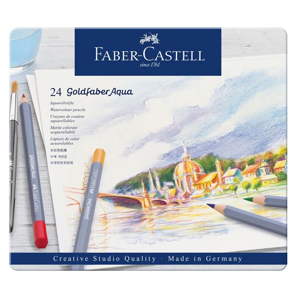 Lápices Acuarelables Faber-Castell Goldfaber Aqua 24 Colores