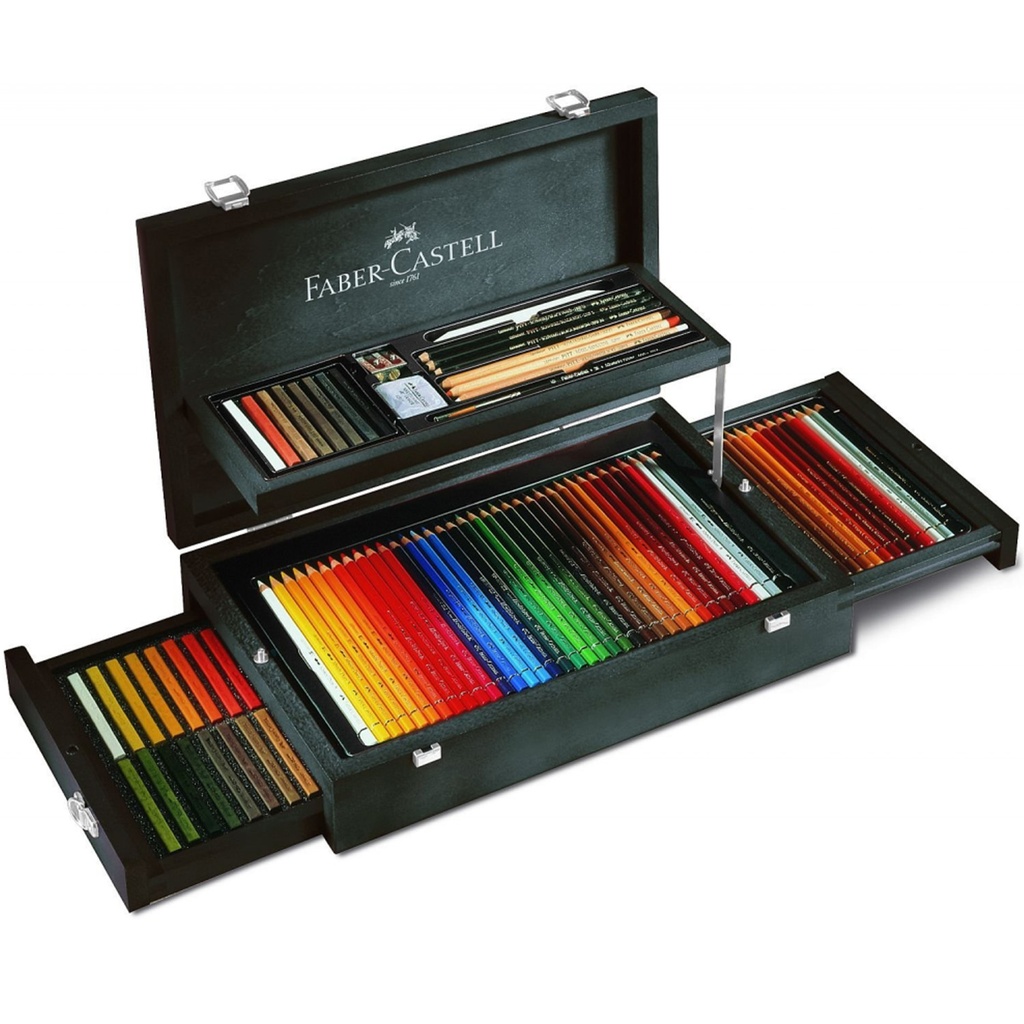 Estuche Madera Art &amp; Graphic Faber-Castell 126 pzas- 3 Gamas