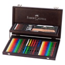 Estuche Madera Art &amp; Graphic Faber-Castell 54 pzas- 3 Gamas