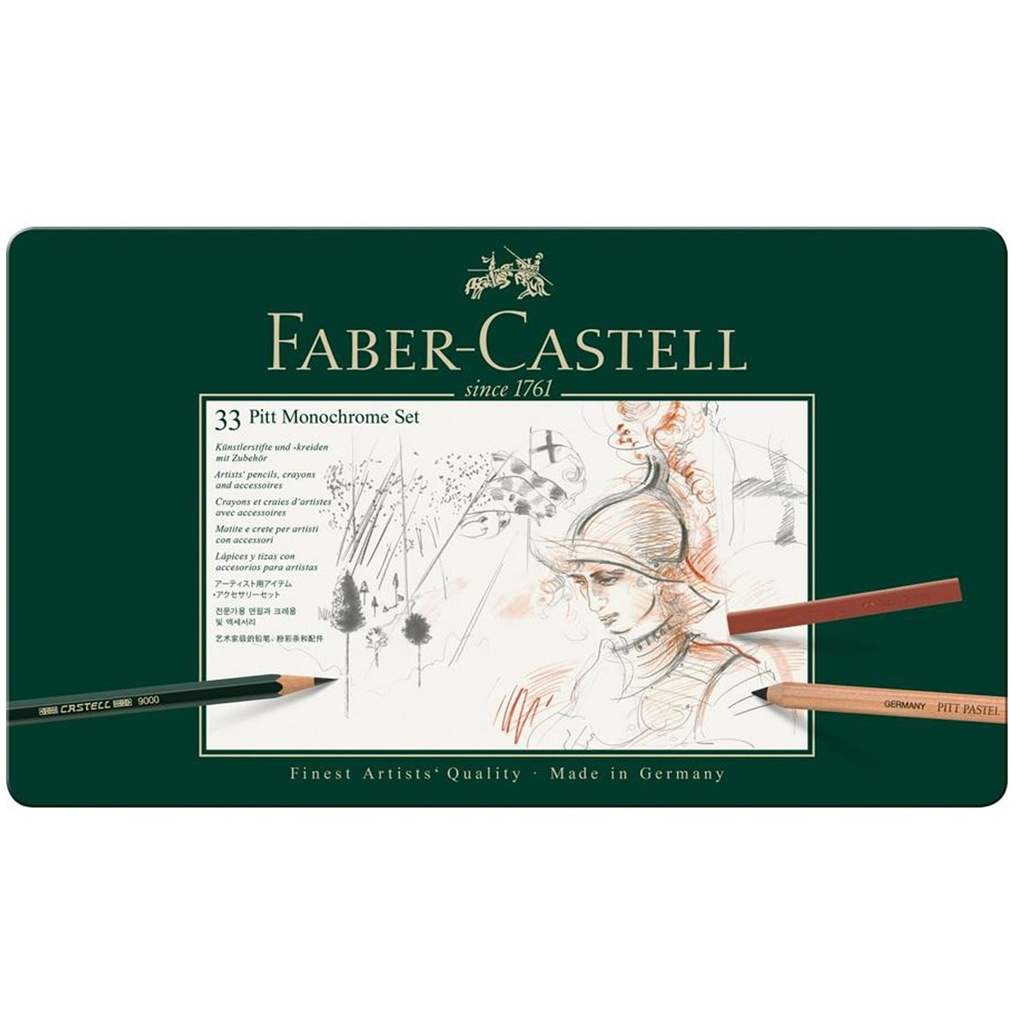 Lápices Faber-Castell Pitt Monochrome 33 pzas