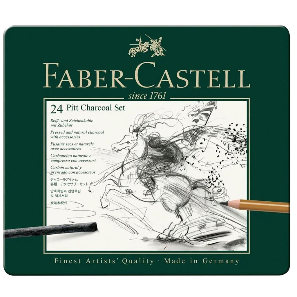 Lápices Carboncillo Faber-Castell Pitt Charcoal 24 pzas