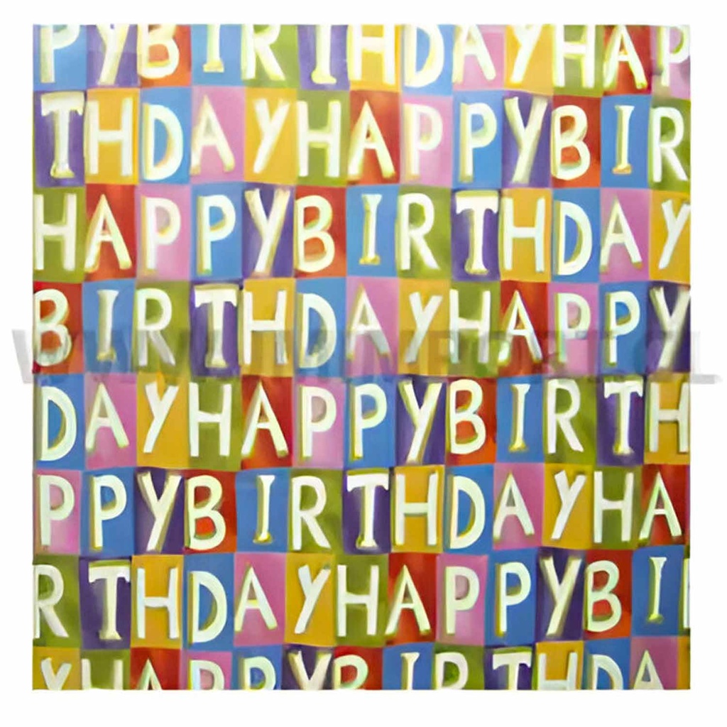 Papel Seda 50x70cm JM Con Diseño Happy Birthday 1ud