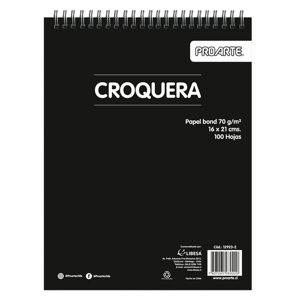 Croquera Proarte 16X21cm 100hjs