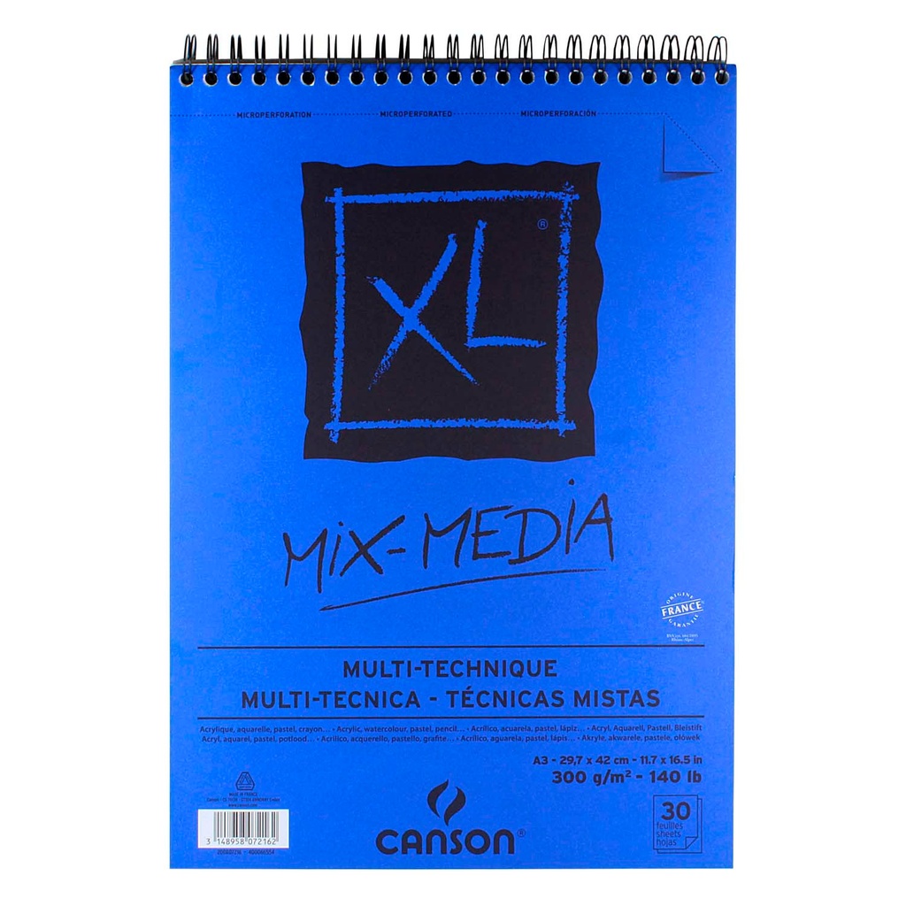Croquera Canson XL Mix-Media 300gr 30 hjs A3 (29.7x42cm)