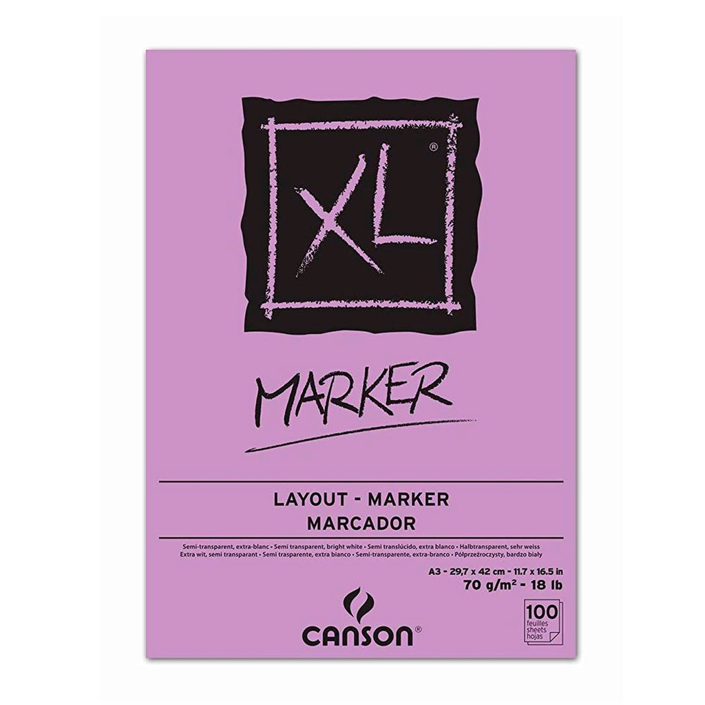 Block Canson XL Marker 70gr A3 100 hjs (29.7x42cm)