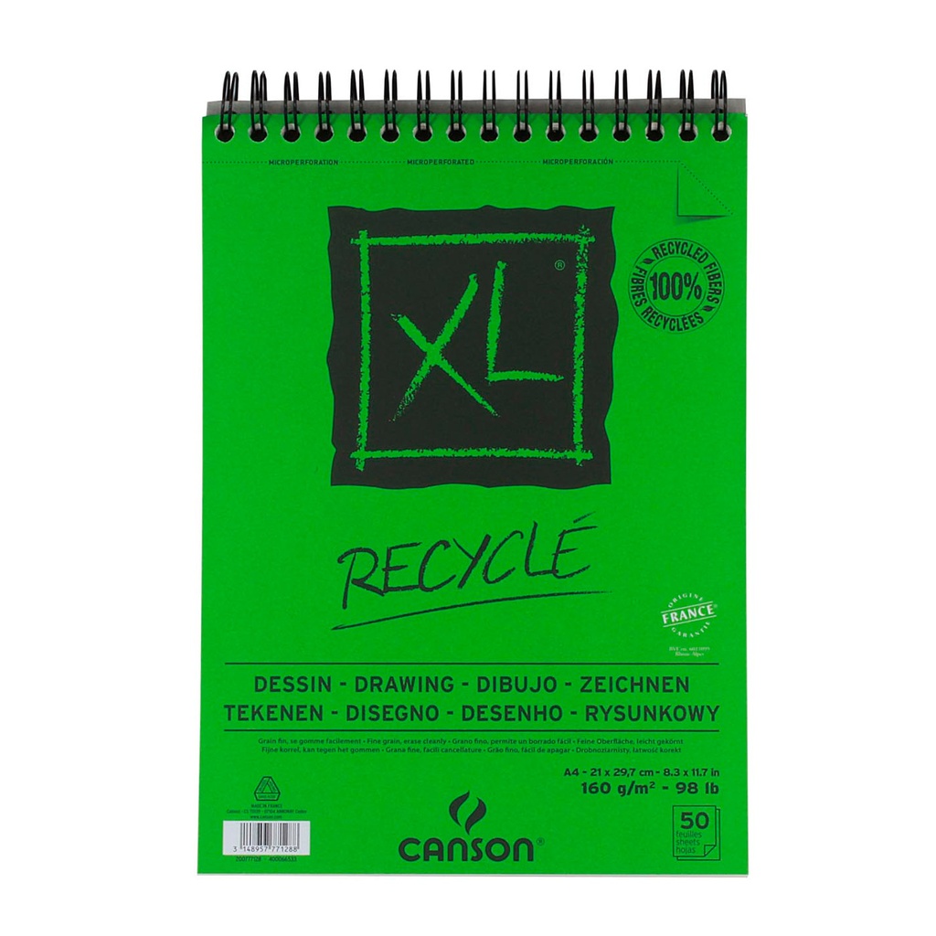 Croquera Canson XL Recycle 160gr 50 hjs A4 (21x29.7cm)