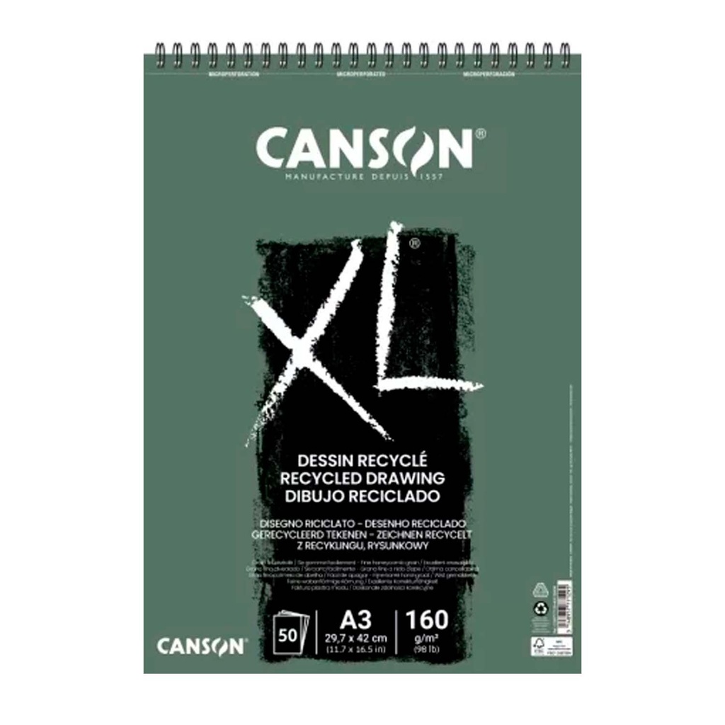 Croquera Canson XL Recycle 160gr 50 hjs A3 (29.7x42cm)