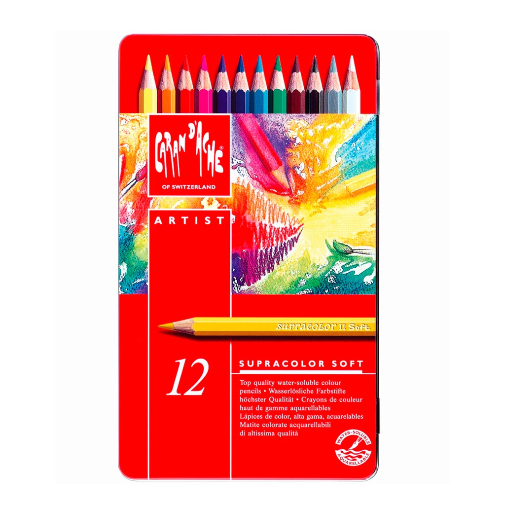 Lápices Acuarelables Caran d'Ache Supracolor (12 colores)