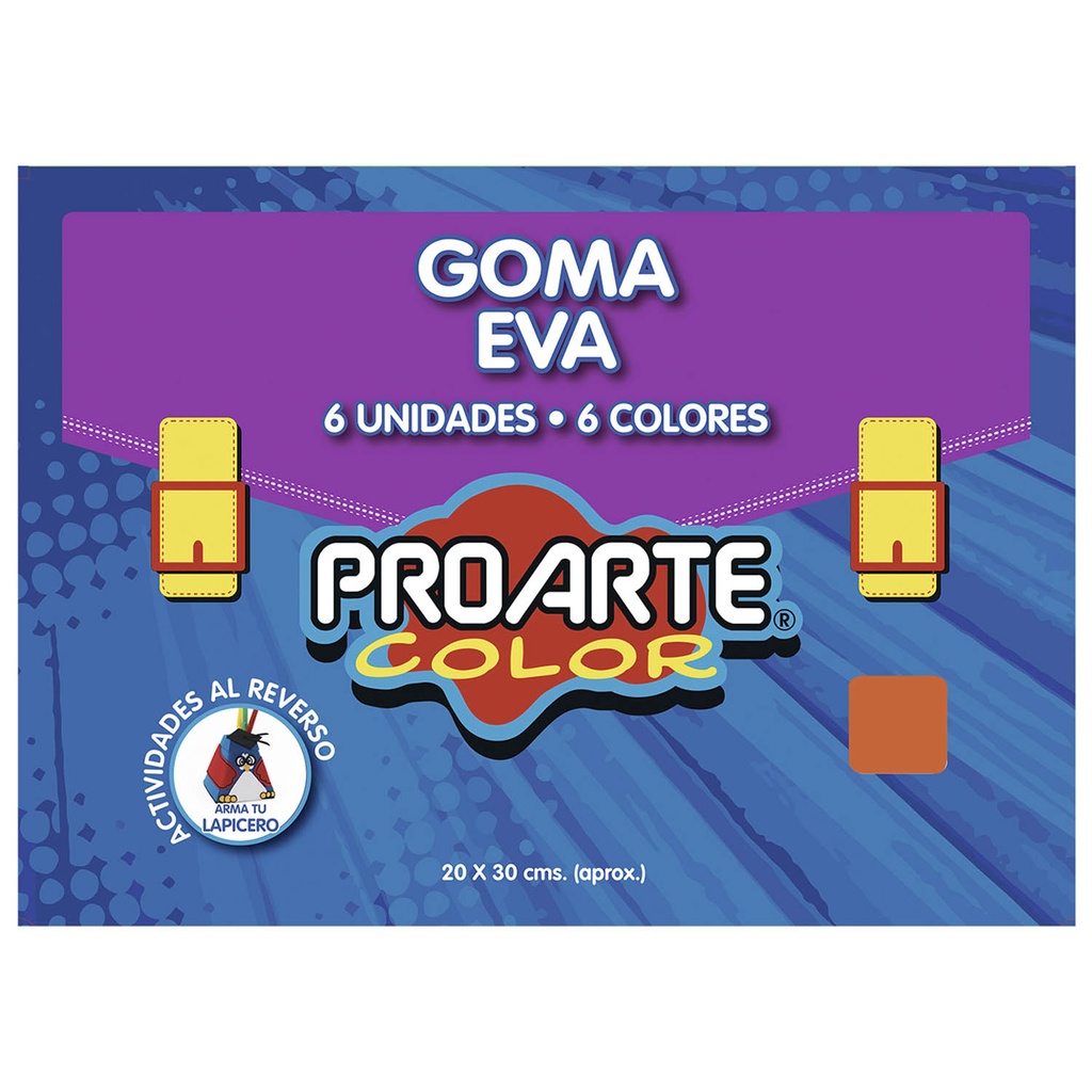 Goma Eva Proarte 6 pliegos 6 colores 20 x 30cm