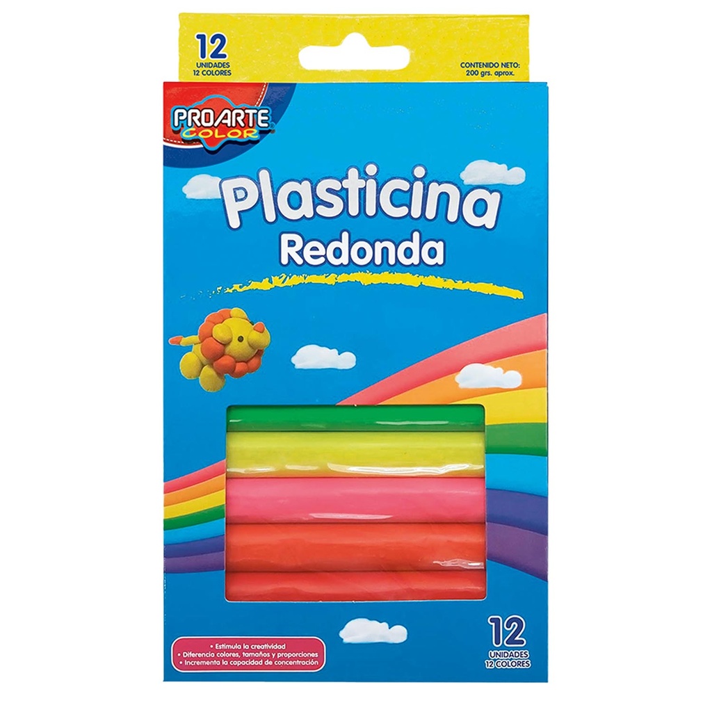 Plasticina Proarte 12 Colores Redonda