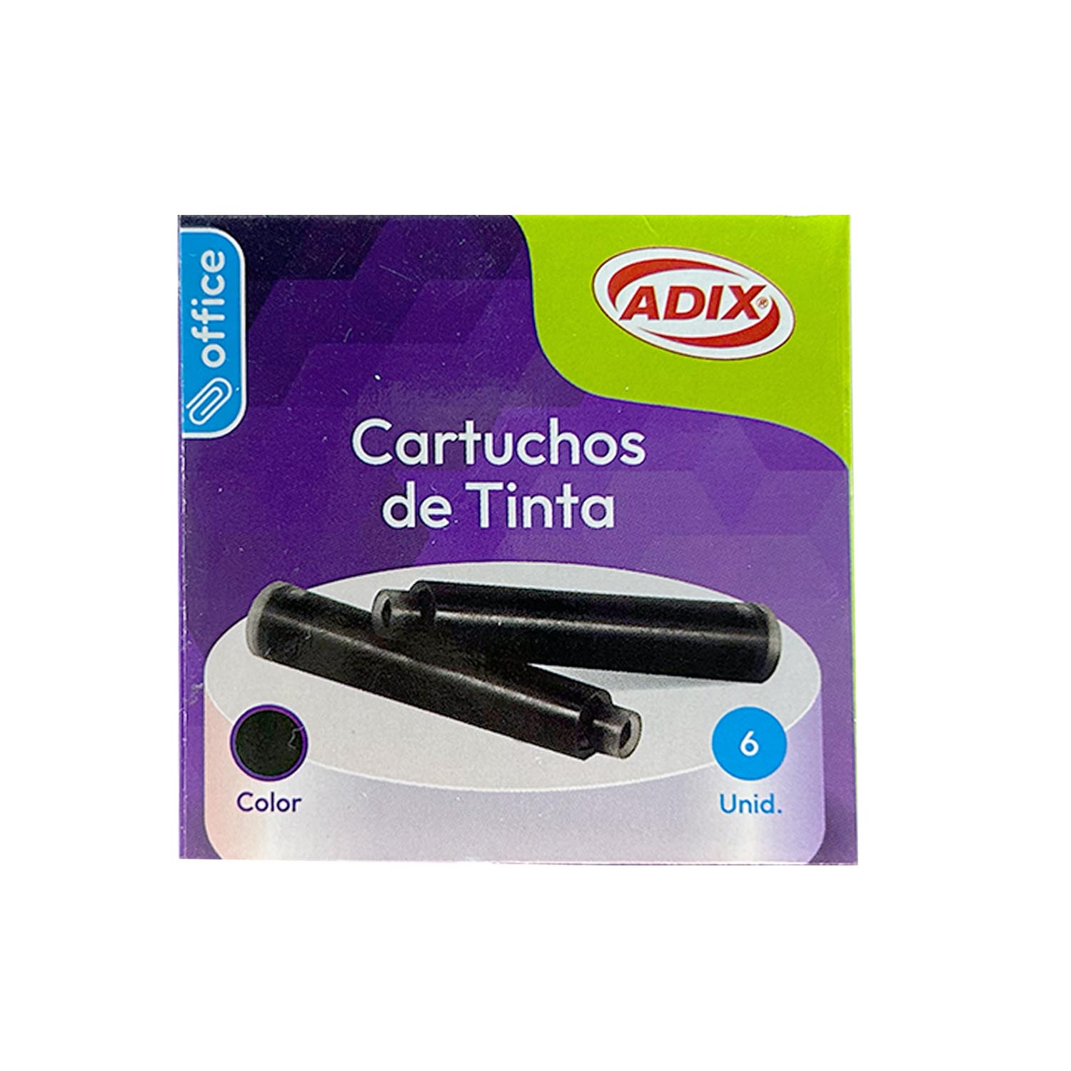 Cartucho Corto De Tinta Para Pluma Adix 6u