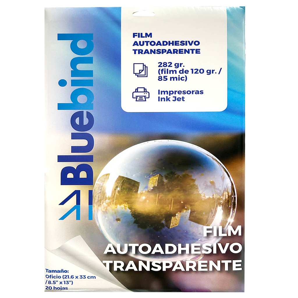 Film Autoadhesivo Transparente 282 gr. Oficio (20 hojas)