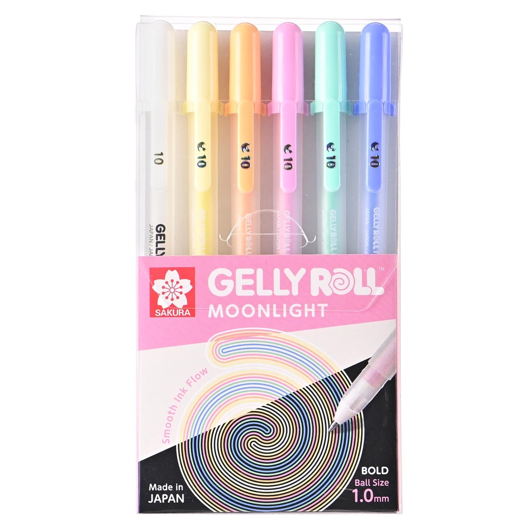Set de Lapices Gelly Roll Sakura Moonlight 6 Colores Pasteles