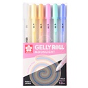 Set de Lapices Gelly Roll Sakura Moonlight 6 Colores Pasteles