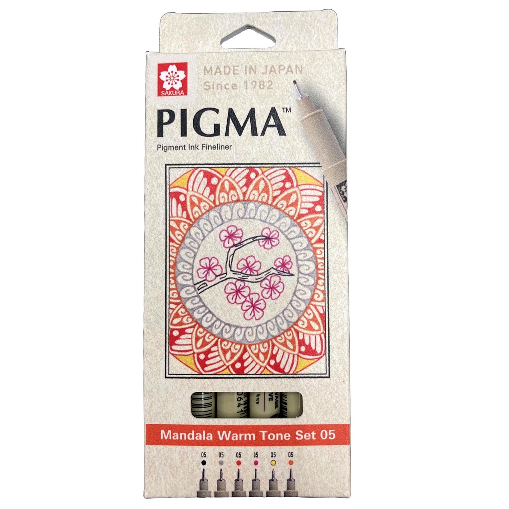 Set de Tiralínea Pigma Micron Sakura0.5 Mandala 6 Col Cálido