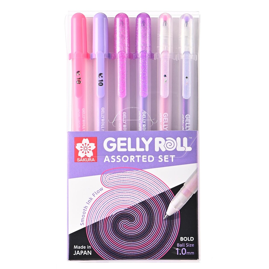 Lapiz Gel Gelly Roll Sakura Rosado y Morados