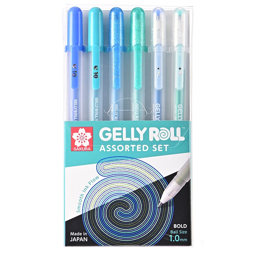 Lapiz Gel Gelly Roll Sakura Azules y Verdes