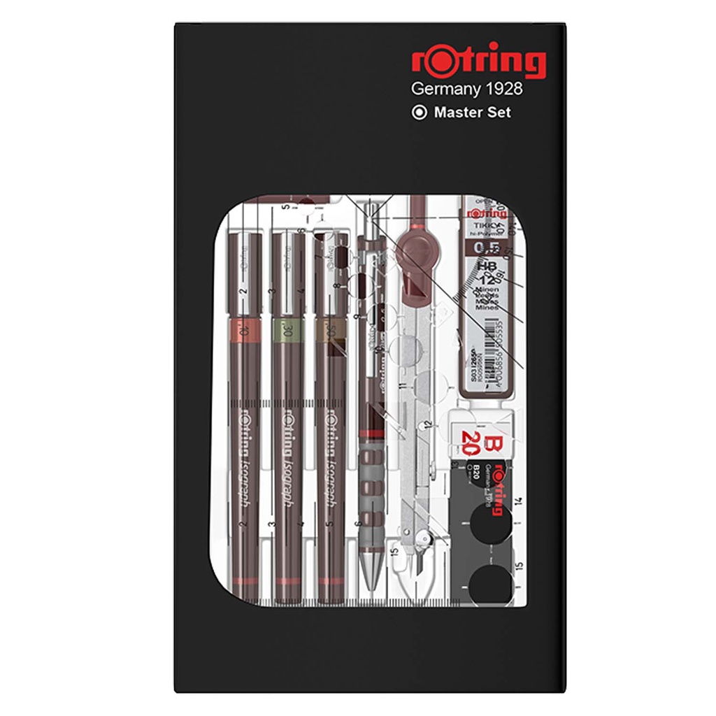 Set de Tiralíneas Isograph Rotring Master (0.1 - 0.3 - 0.5 mm)