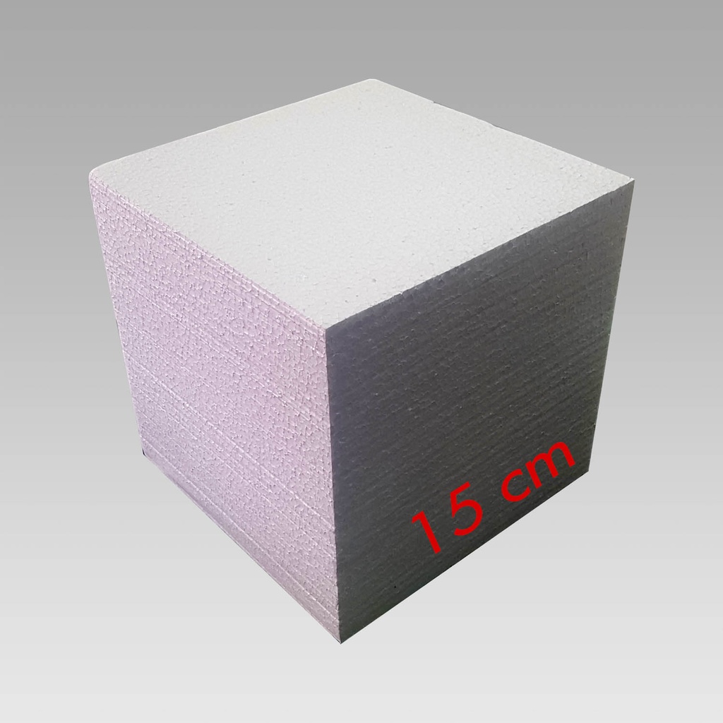 Cubo de Plumavit de Alta Densidad 25kg/m3 Profesional (15X15X15)